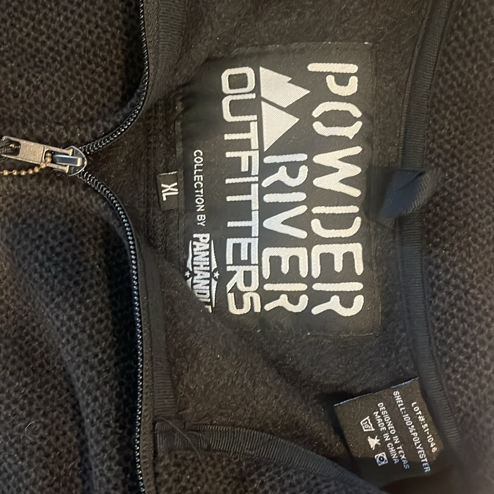 NWT, Powder River Oufitters, black 1/4 zip pullover with pockets, size XL - Picture 2 of 3